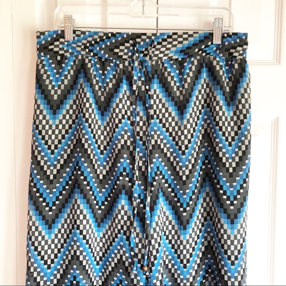 Dots 1X Checkered Chevron Wide Leg Palazzo Pants - Picture 3 of 16